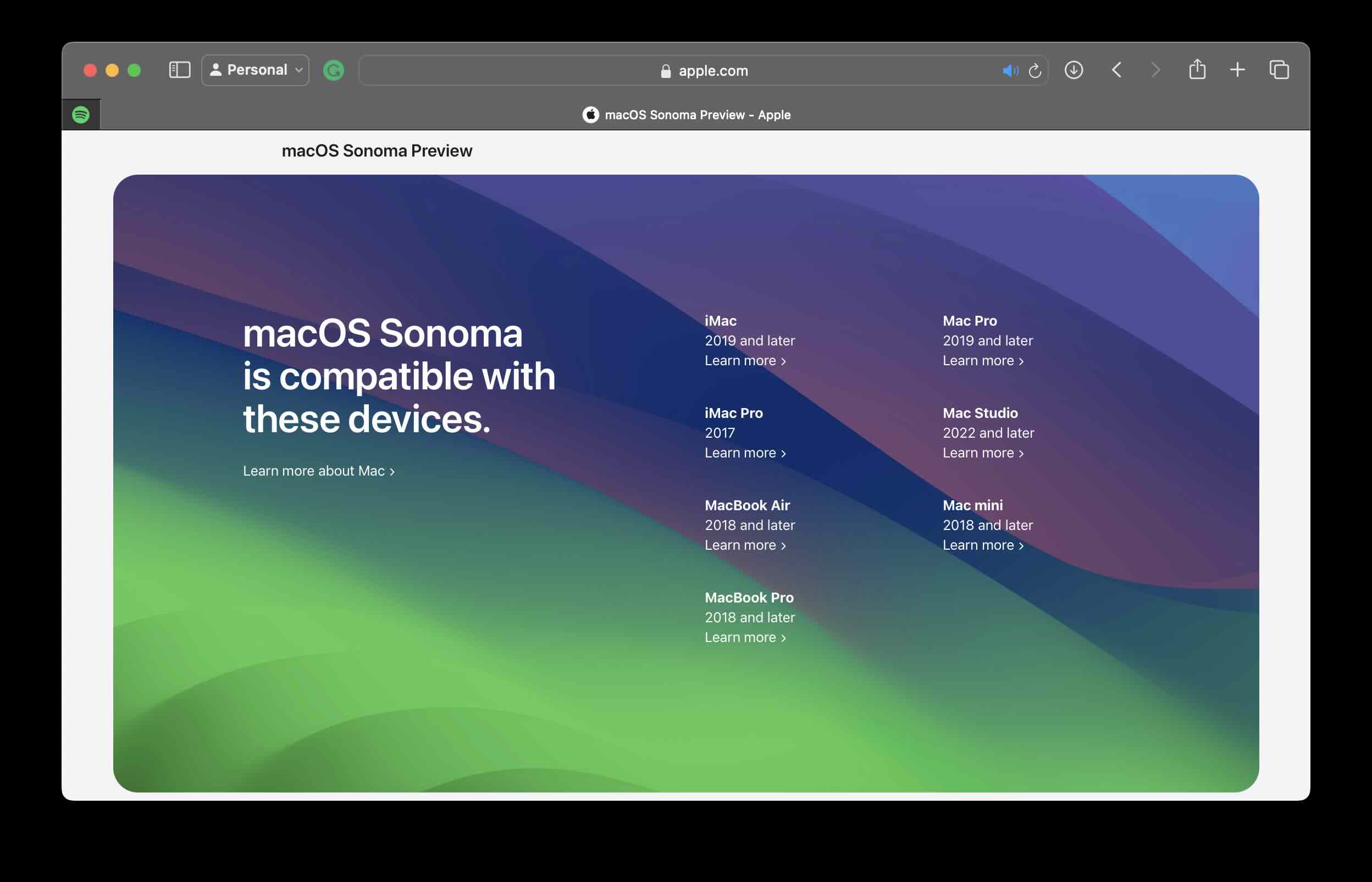 macOS Sonoma 14 Compatibility List - apple.com
